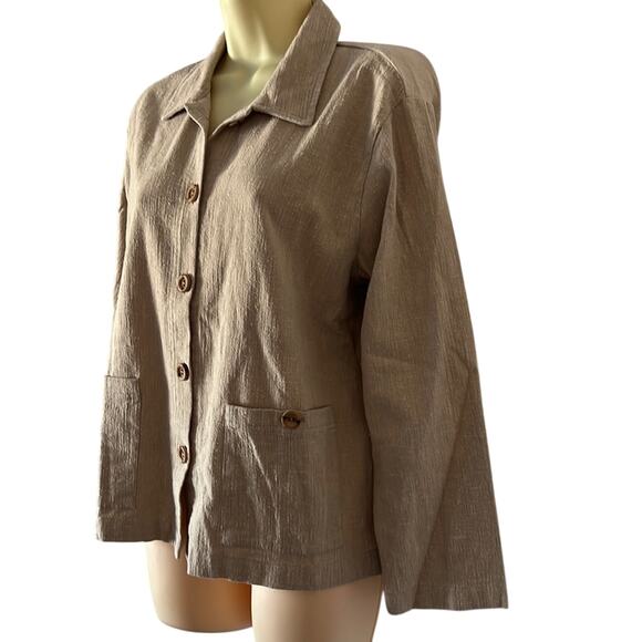 Sport Timer Vintage Beige Lightweight Jacket Blazer Woman Size Medium - Picture 3 of 8
